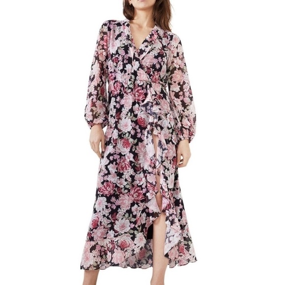 Bardot Floral Garden Justine Dress midi style side: 8 - Picture 1 of 14